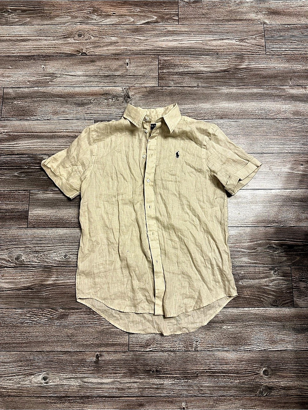 Polo Ralph Lauren Men's Short-Sleeve Linen Shirt Beige Medium